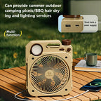 Outdoor USB Fan 10000mAh with Rotating Head and Light