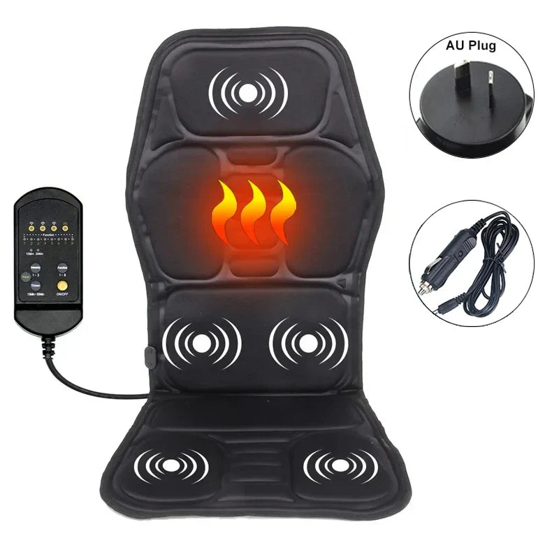 Portable Heated Vibrating Massage Seat Cushion for Car & Home
