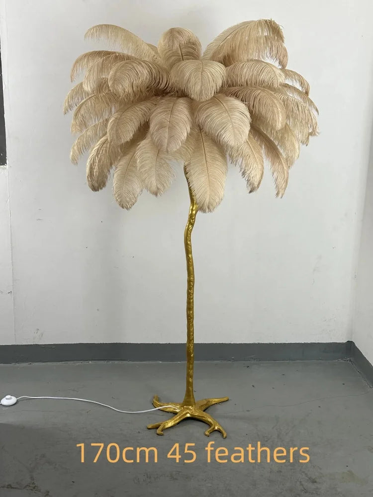 Modern Resin Feather Floor Lamp for Living Room