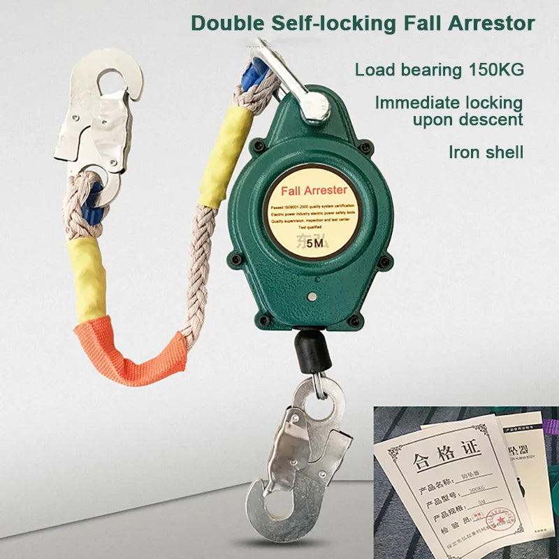 7m Fall Arrestor Heavy Duty 150kg Self-Locking Cable