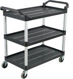 Heavy-Duty Catering Trolley with 3 Spacious Shelves for Restaurant and Kitchen Black