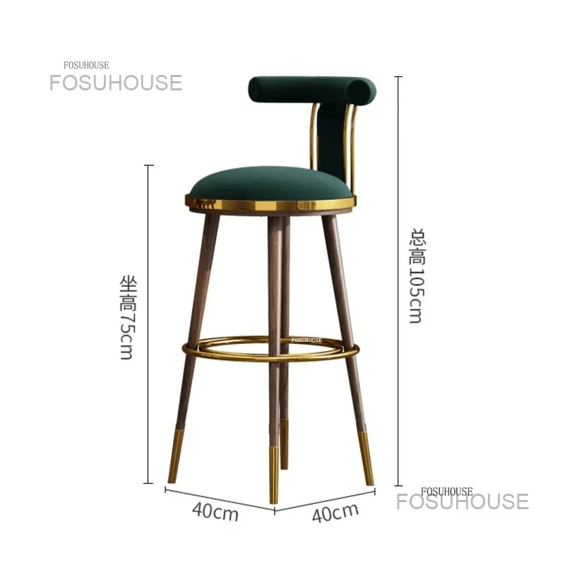 Luxury Wooden Bar Chair, Modern Kitchen Furniture