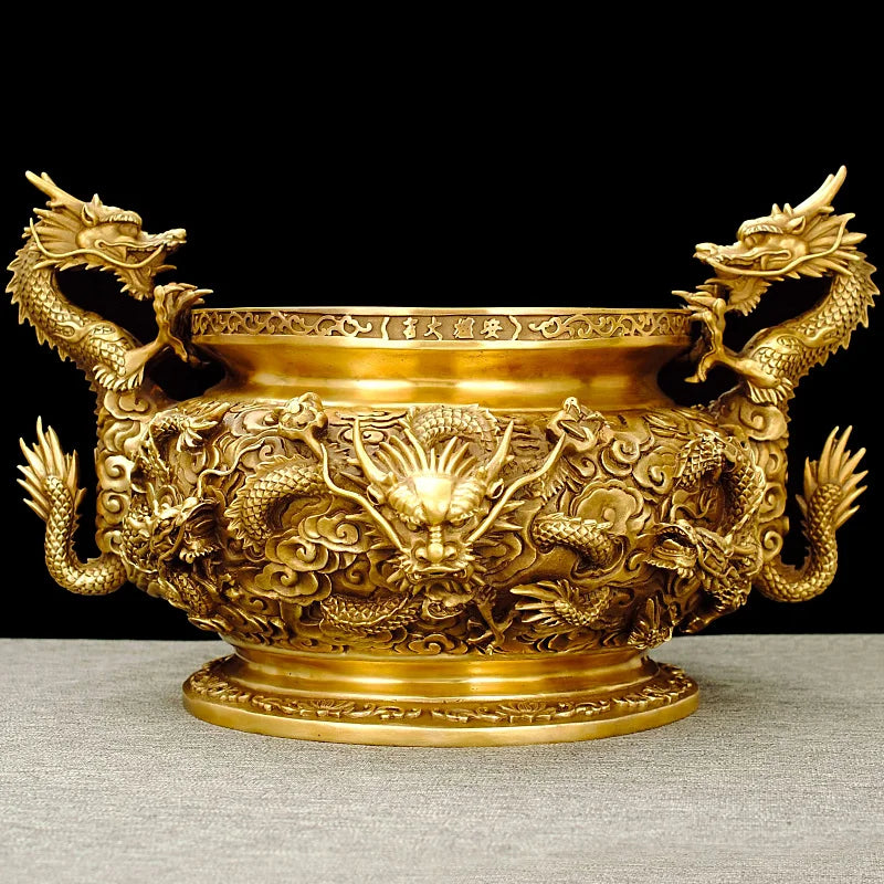 Vintage Chinese-Style Incense Burner – Semi-Handmade Copper Decoration