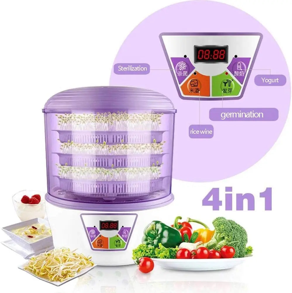 Home Bean Sprouts Machine with Automatic Watering & Temperature Regulation