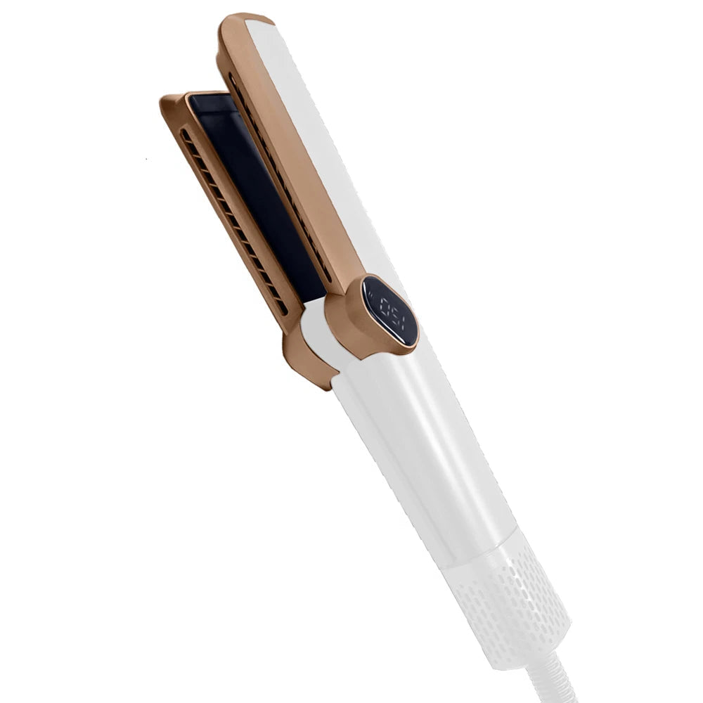 Rechargeable 2-in-1 White Hair Straightener with Airflow 110,000RPM, Travel-Friendly