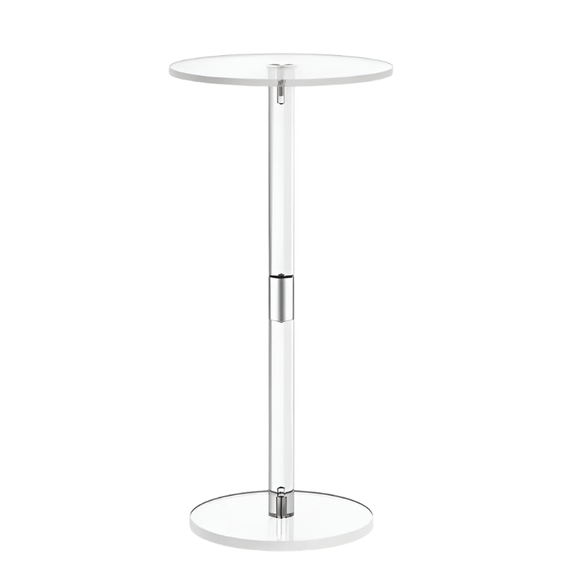 Transparent Acrylic Round End Table – Compact Accent Table for Lounge & Home