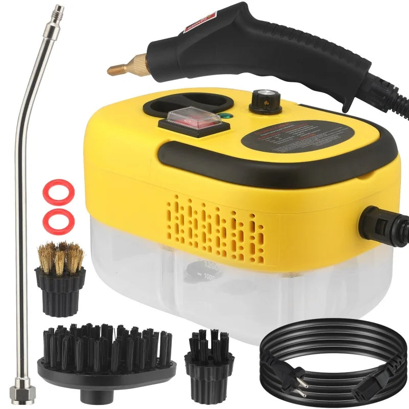 Heavy Duty 2800W Steam Cleaner Yellow-AU 105°C High-Pressure Cleaning for Home & Auto