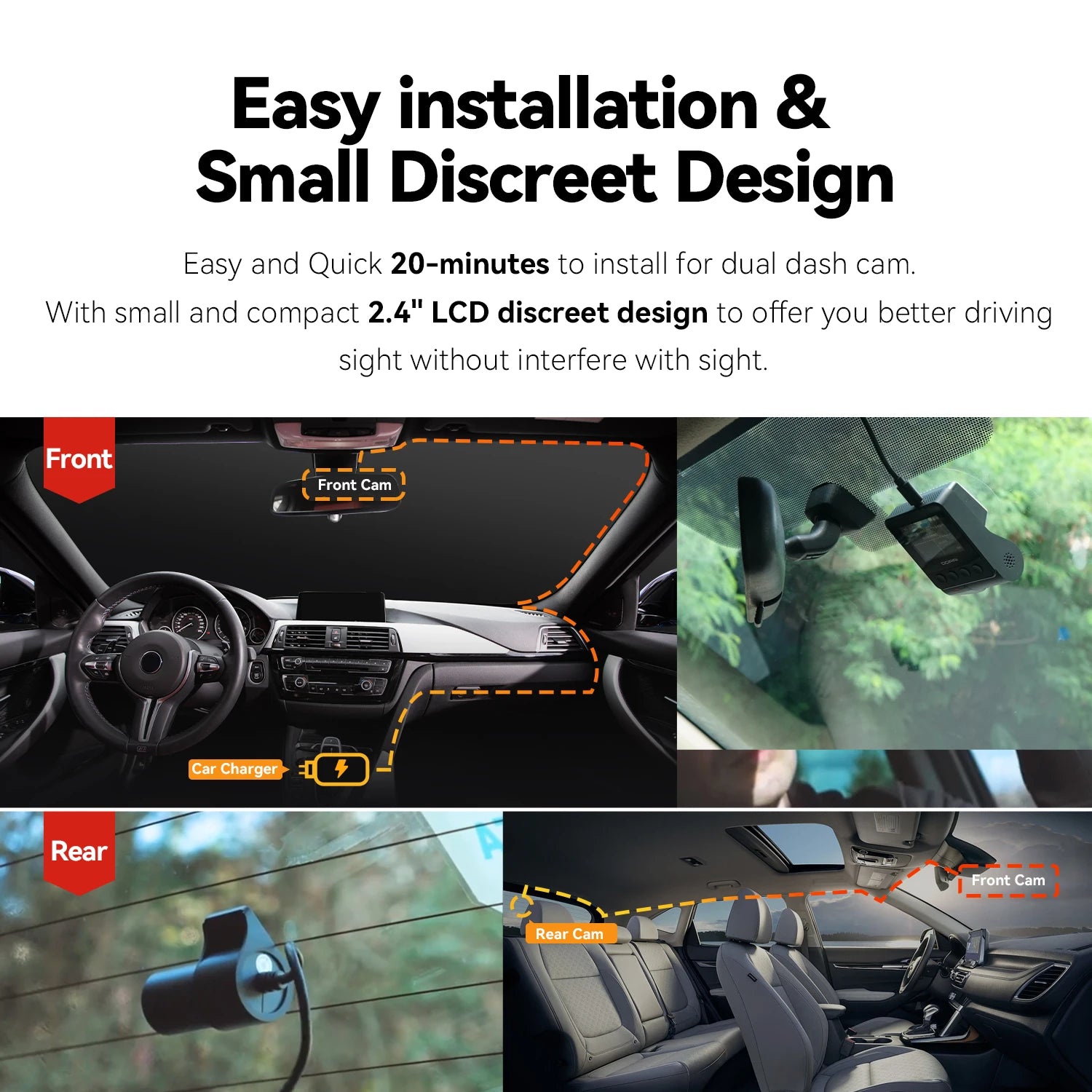 2.7K Dual Dash Cam with GPS, Wi-Fi & 24H Parking