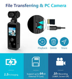 Rechargeable 4K Outdoor Sports Cam with 270° Flip Screen – Black