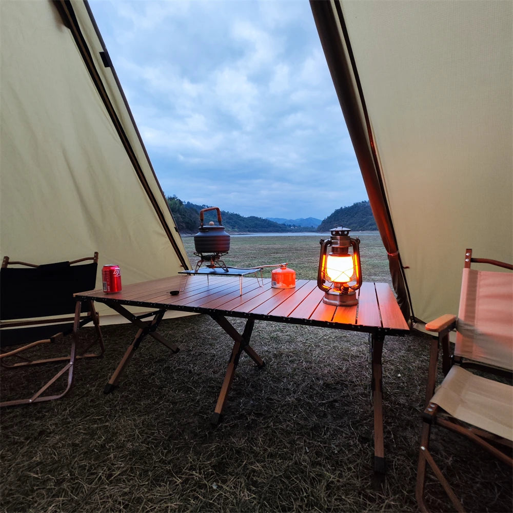 8-Person Green Teepee Tent with Stove Jack & Ventilation Window – 4-Season Outdoor Shelter