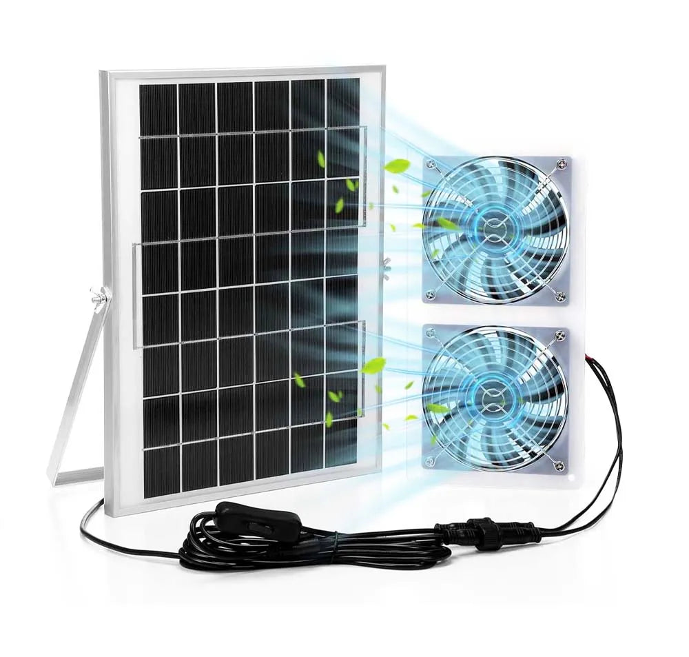 10W Solar Ventilator with Auto Temperature Control for Greenhouses & Sheds