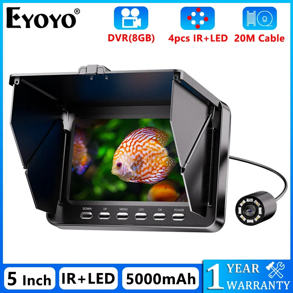 1080P Underwater Fishing Camera with 5 Inch Screen No Card