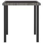 70cm Outdoor Dining Table – PE Rattan & Tempered Glass – Grey