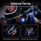 2-Pack Bluetooth Motorcycle Intercom Headsets with Music Sharing