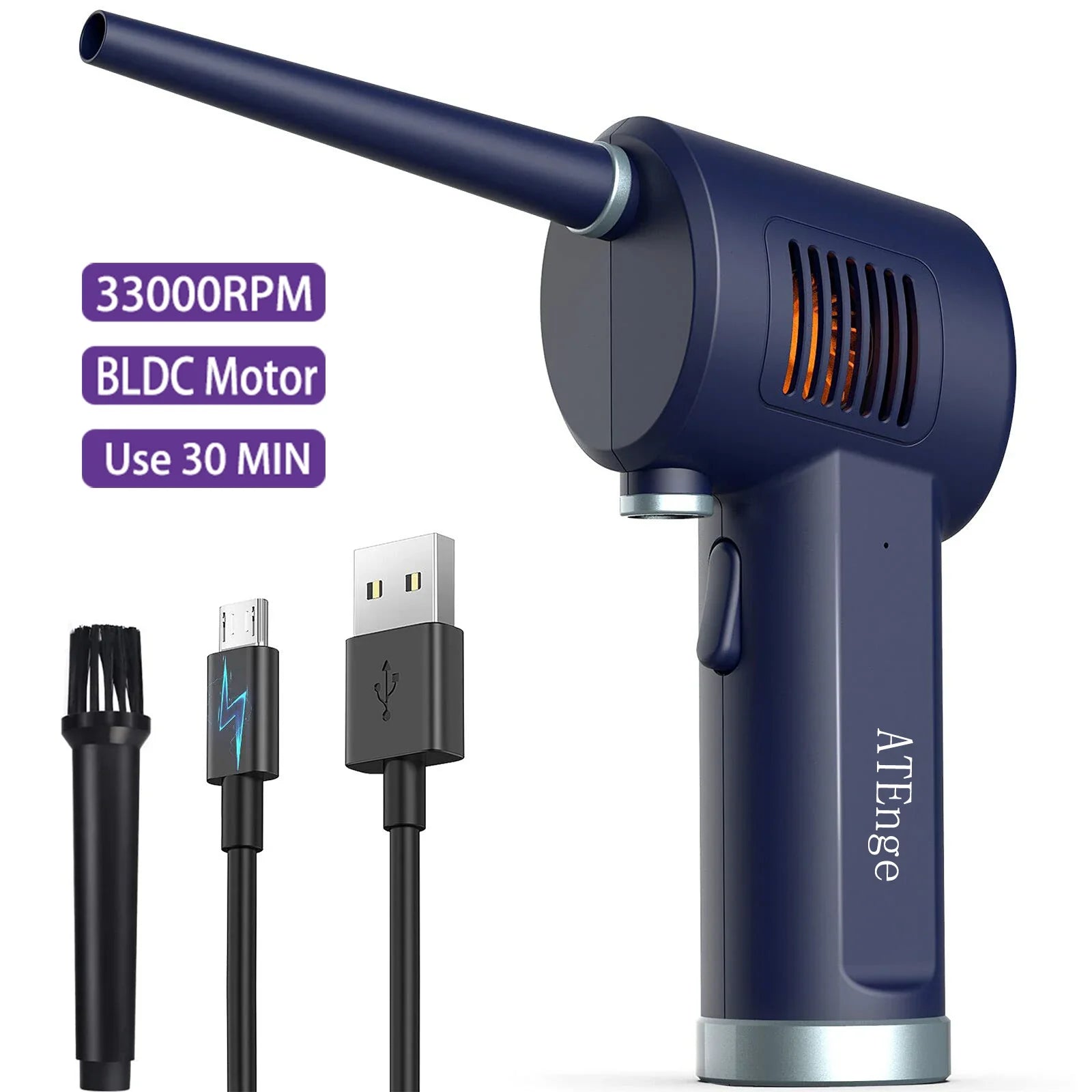 Portable USB Air Duster – Wireless Cleaner for Electronics & Desks