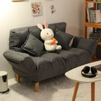 2-in-1 Foldable Sofa Bed Space-Saving Double Lounge Chair for Apartments, Gray