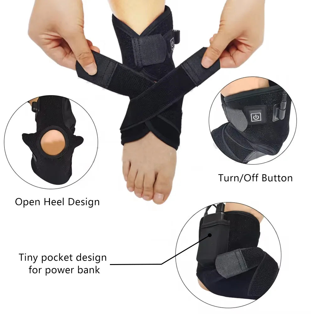 Rechargeable LED Heating Pad for Ankle Pain Relief