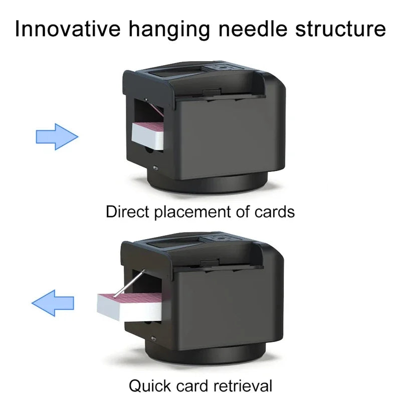 2-in-1 Automatic Card Shuffler with Rotating Dealer Function