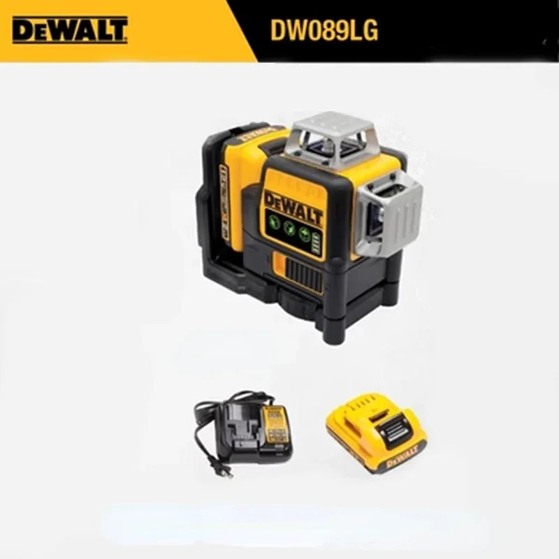 360° Green Beam Laser Level with 1x Lithium Battery 12-Line, Cordless, for Indoor & Outdoor Use