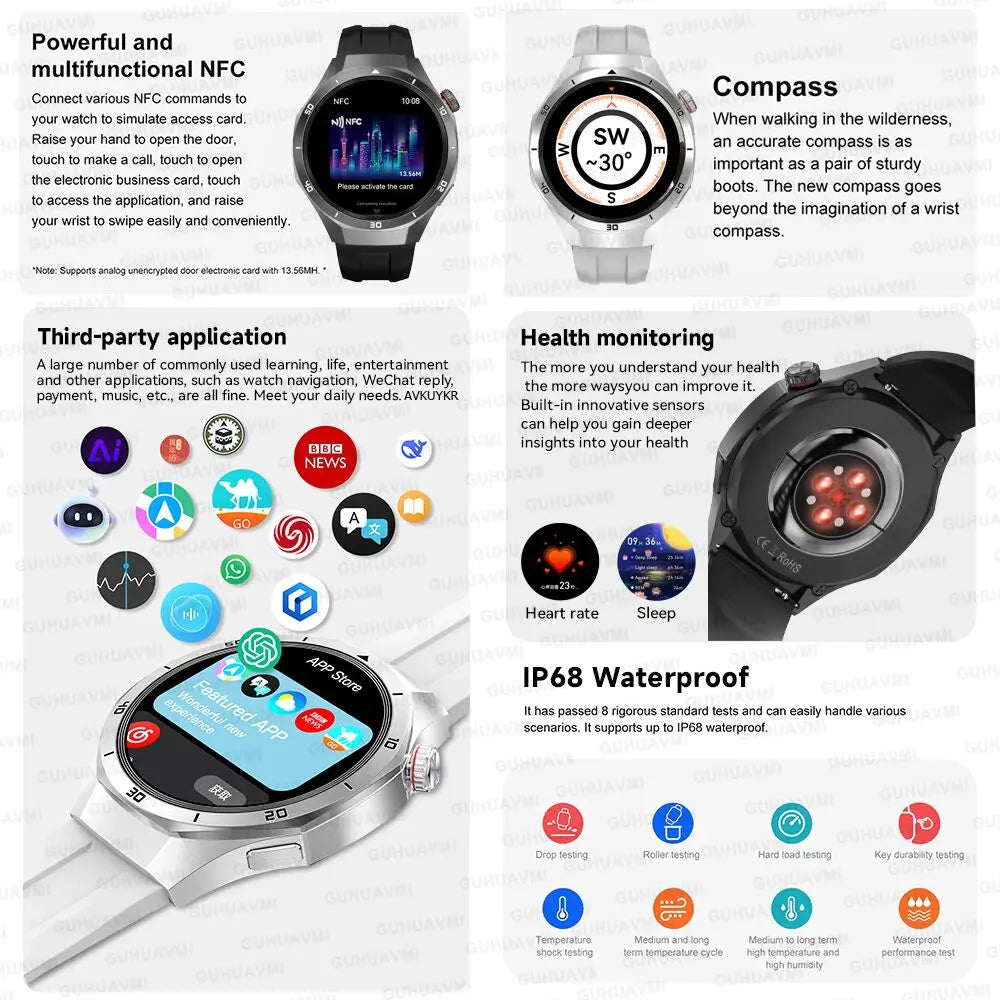 4GB GPS Sports Smartwatch with AMOLED Screen & Voice Assistant