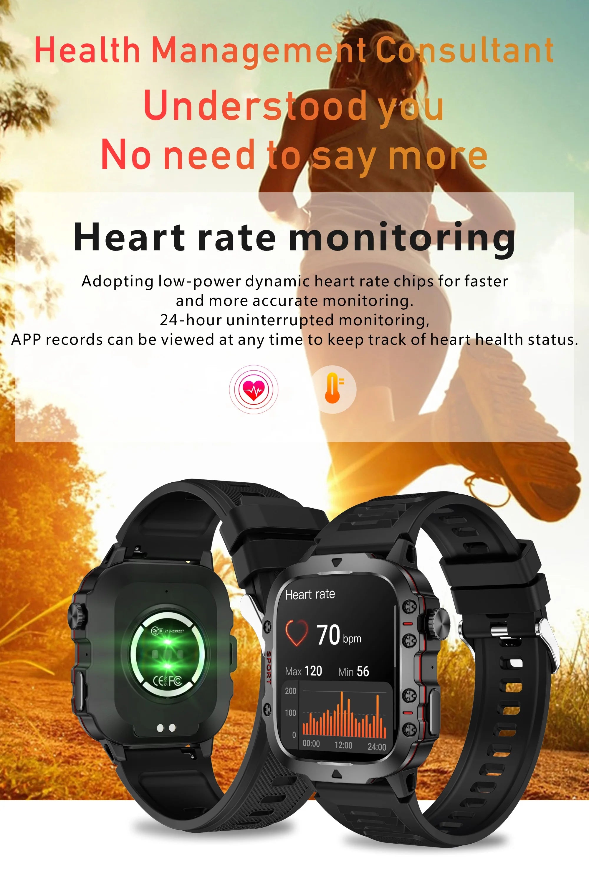 Rugged Outdoor Smartwatch with 1.96" AMOLED Screen, 5ATM Waterproof, Bluetooth Calling & Fitness Tracker
