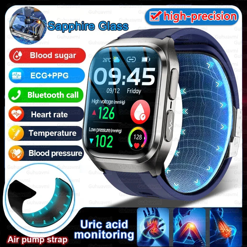 2.06" AMOLED Health Watch with ECG, Oxygen & Temp Sensor