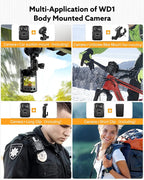 1080P Body Camera with Night Vision, 64GB Storage, 10H Battery