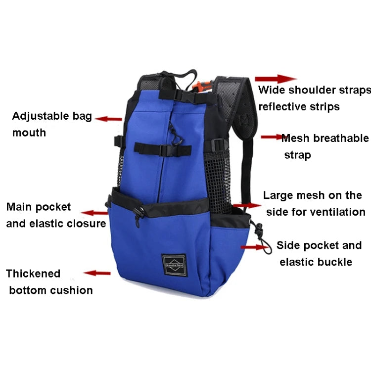 Extra Large Dog Travel Backpack Lightweight, Ventilated Design with Cushioned Base & Side Pockets