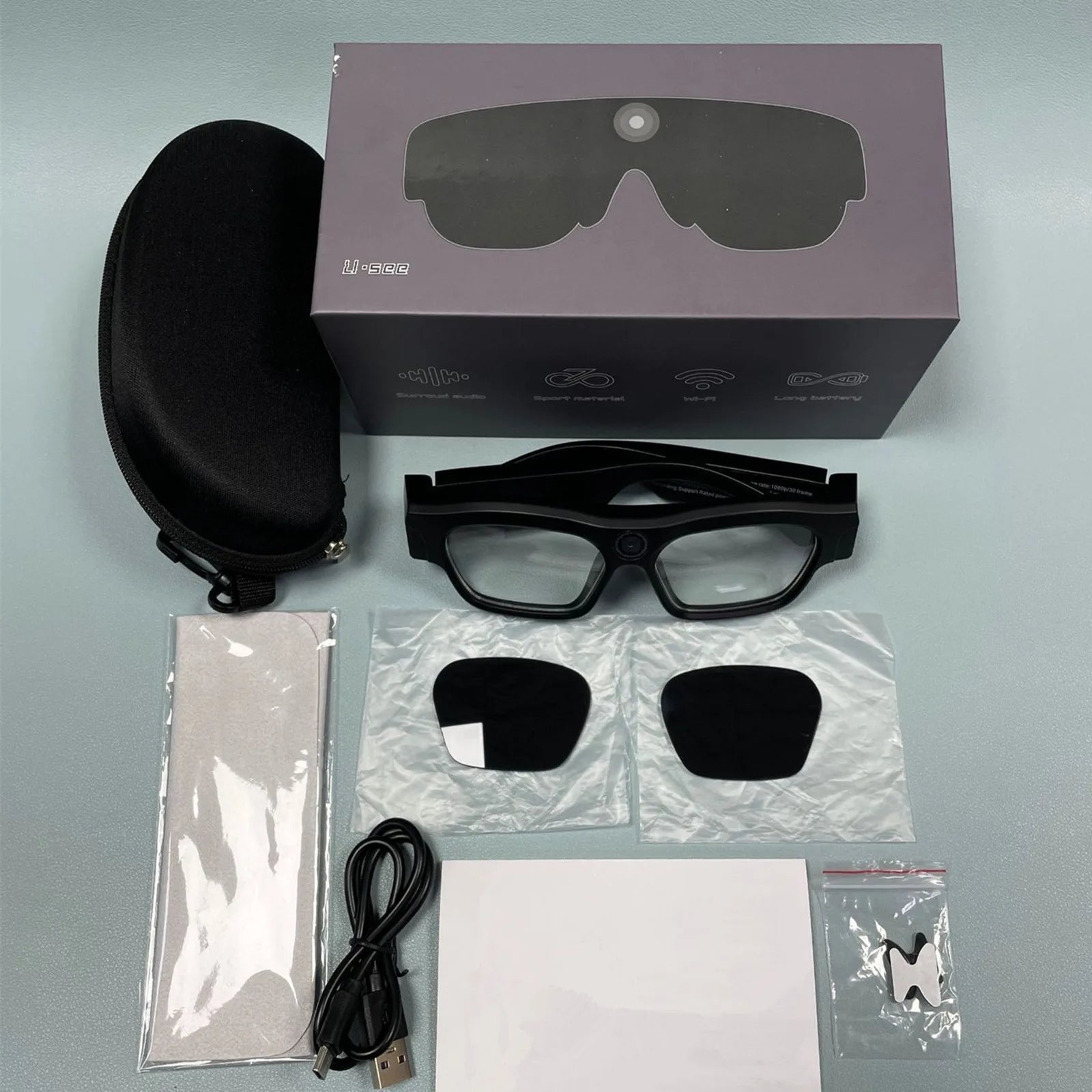 1080P HD Smart Glasses with Camera and Microphone