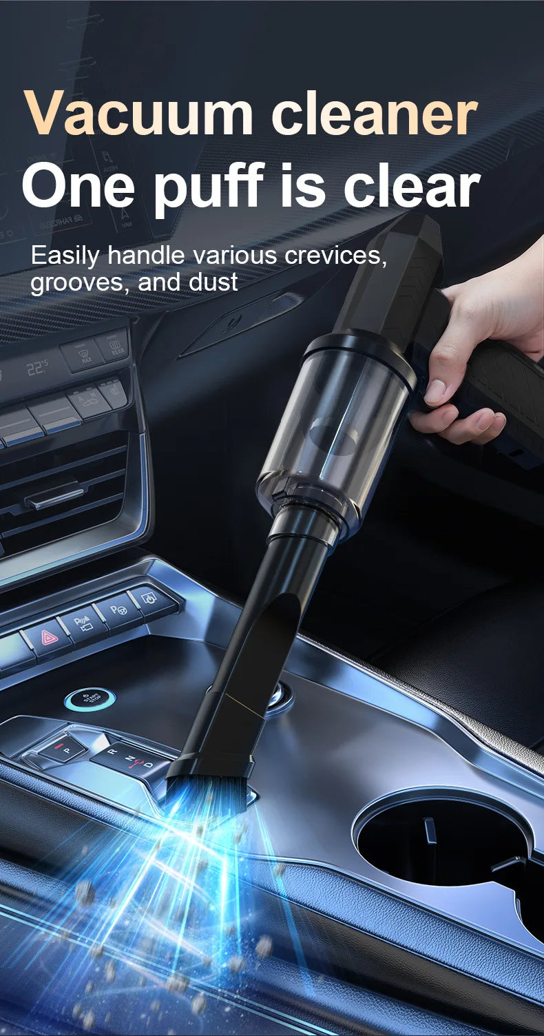 Cordless Turbo Air Blower & Vacuum with 200,000RPM Motor Portable Car Dryer, Black