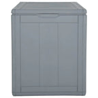 Portable 90L Outdoor Storage Chest – Rattan-Look Polypropylene, Grey Finish