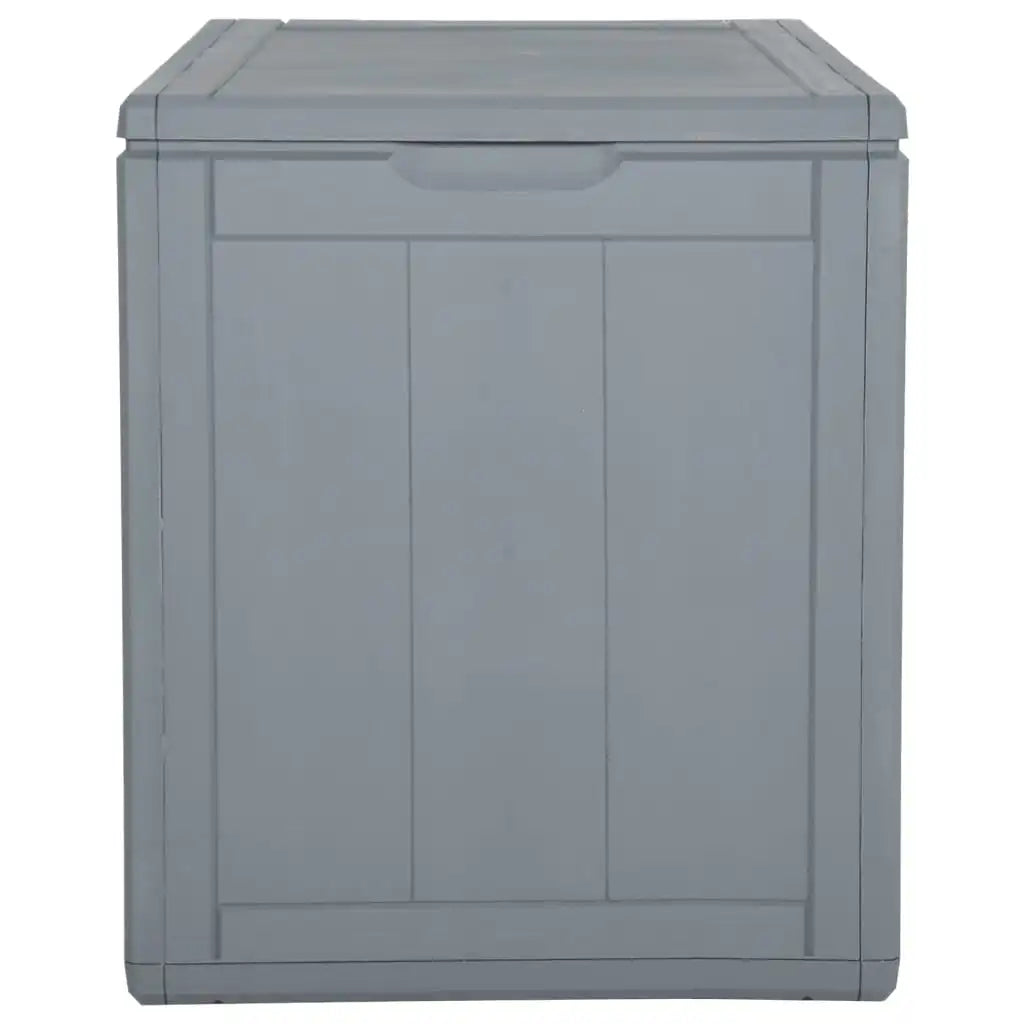 Portable 90L Outdoor Storage Chest – Rattan-Look Polypropylene, Grey Finish
