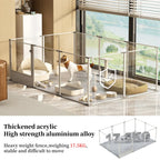 10-Panel Clear Acrylic Dog Playpen with Waterproof Pad