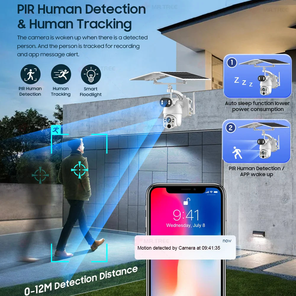 Outdoor PTZ WiFi Camera with 64GB and Dual Lens