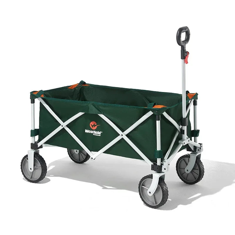 Portable Outdoor Picnic Trolley with Folding Frame – Dark Green