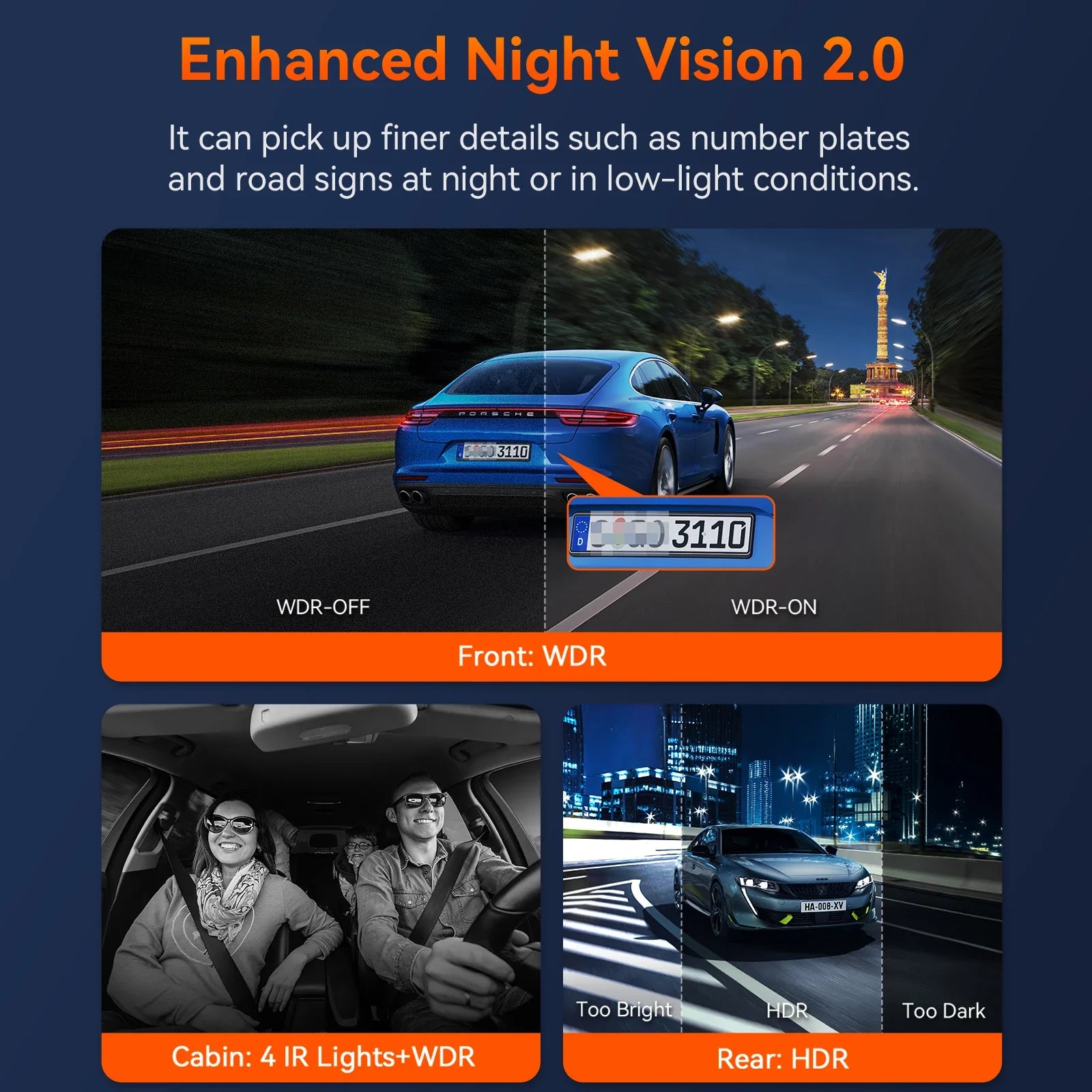 2.7K Dash Camera with Voice Control & Parking Mode