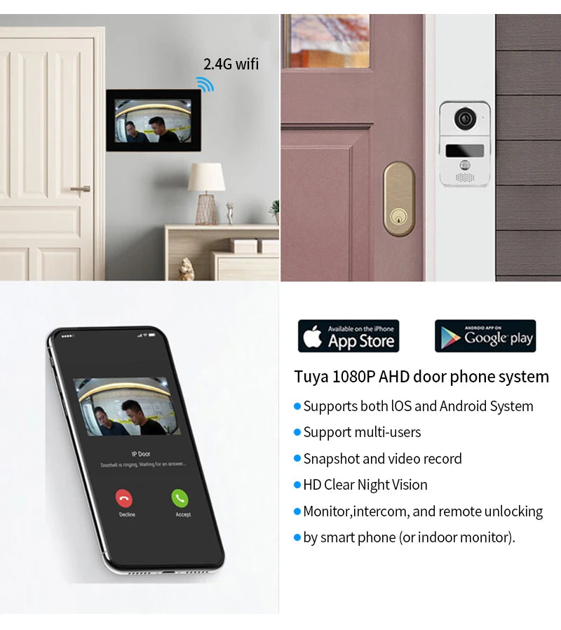 10" Smart Video Doorbell with WiFi and Motion Alerts