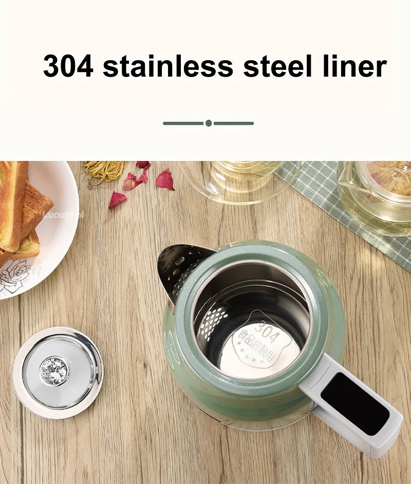1.7L Electric Kettle 304 Stainless Steel Quick Boil Temperature Control Teapot 1800W