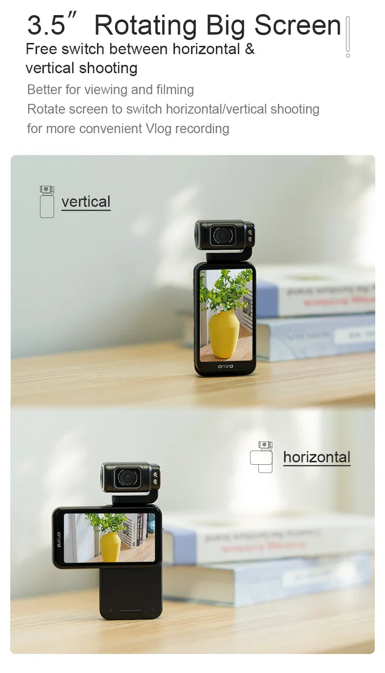 Rechargeable 5K Travel Vlogging Camera with Big LCD Display