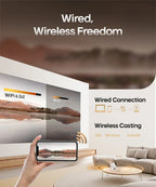 Portable 4K Home Projector with Auto Focus & Android 11