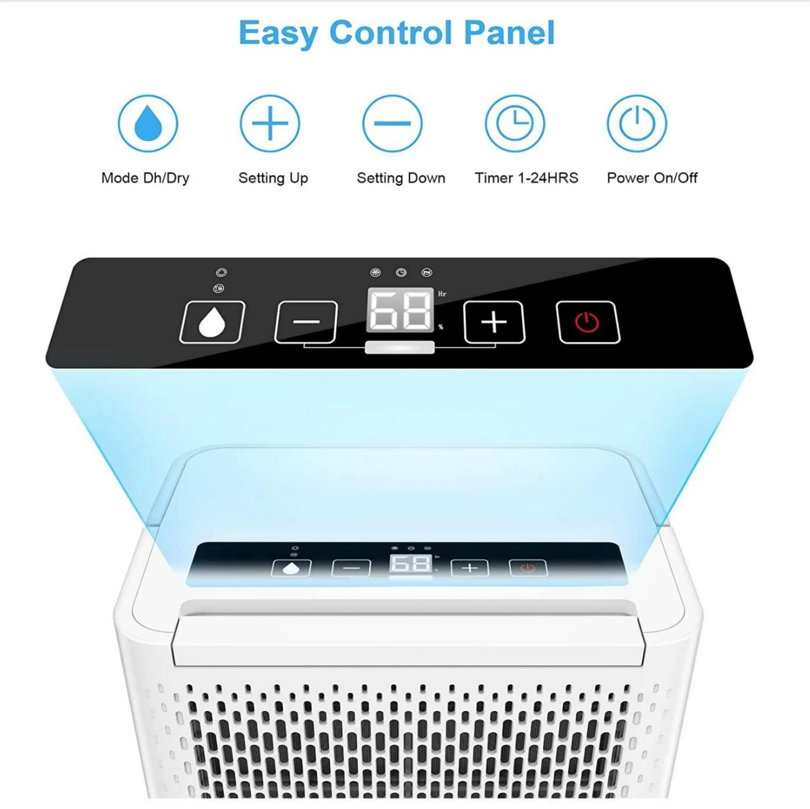 Portable Dehumidifier 12L/Day with Silent Compressor for Home Use
