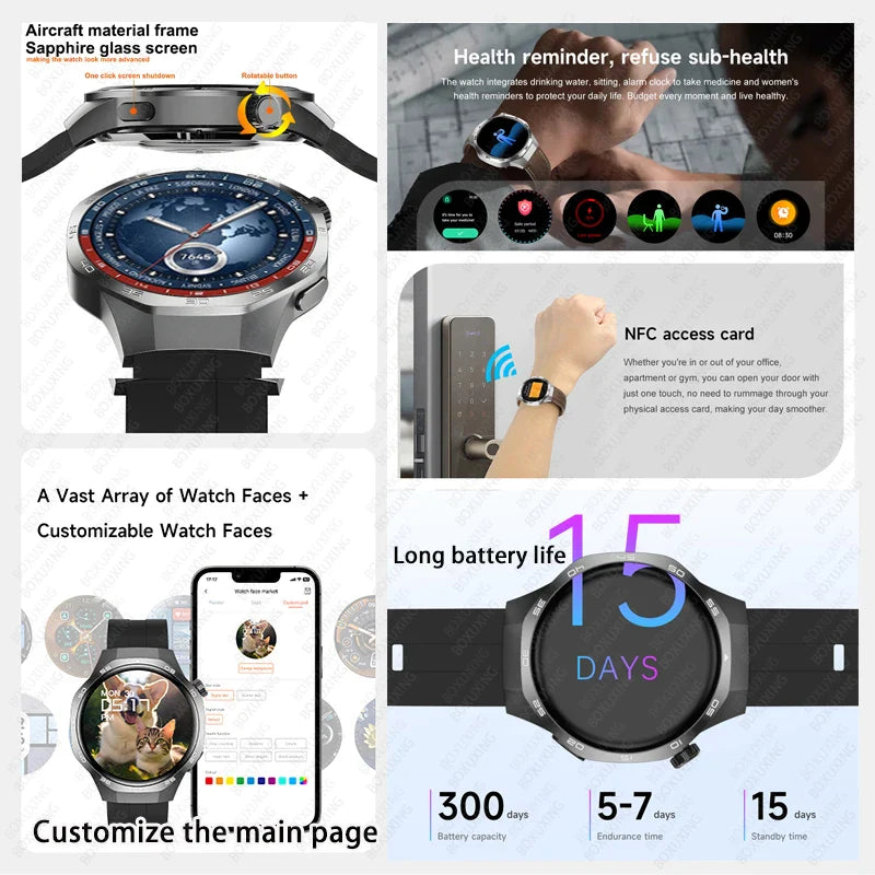 .53" AMOLED GPS Smartwatch with NFC and Bluetooth Call