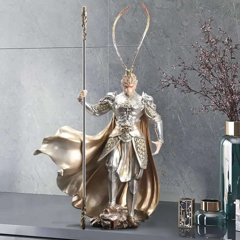 40cm Desktop Monkey King Ornament – Chinese Resin Decoration