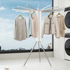 Portable Folding Clothes Drying Rack 16 Arm Rotating Design for Indoor & Outdoor Use