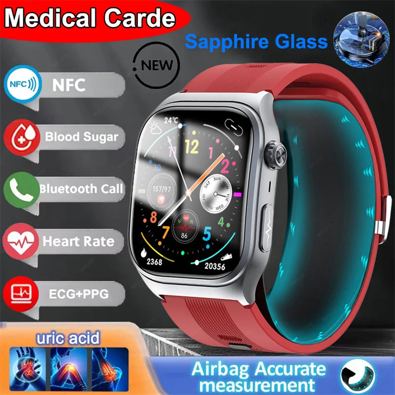 Smart Health Watch with Blood Pressure and Glucose Monitor