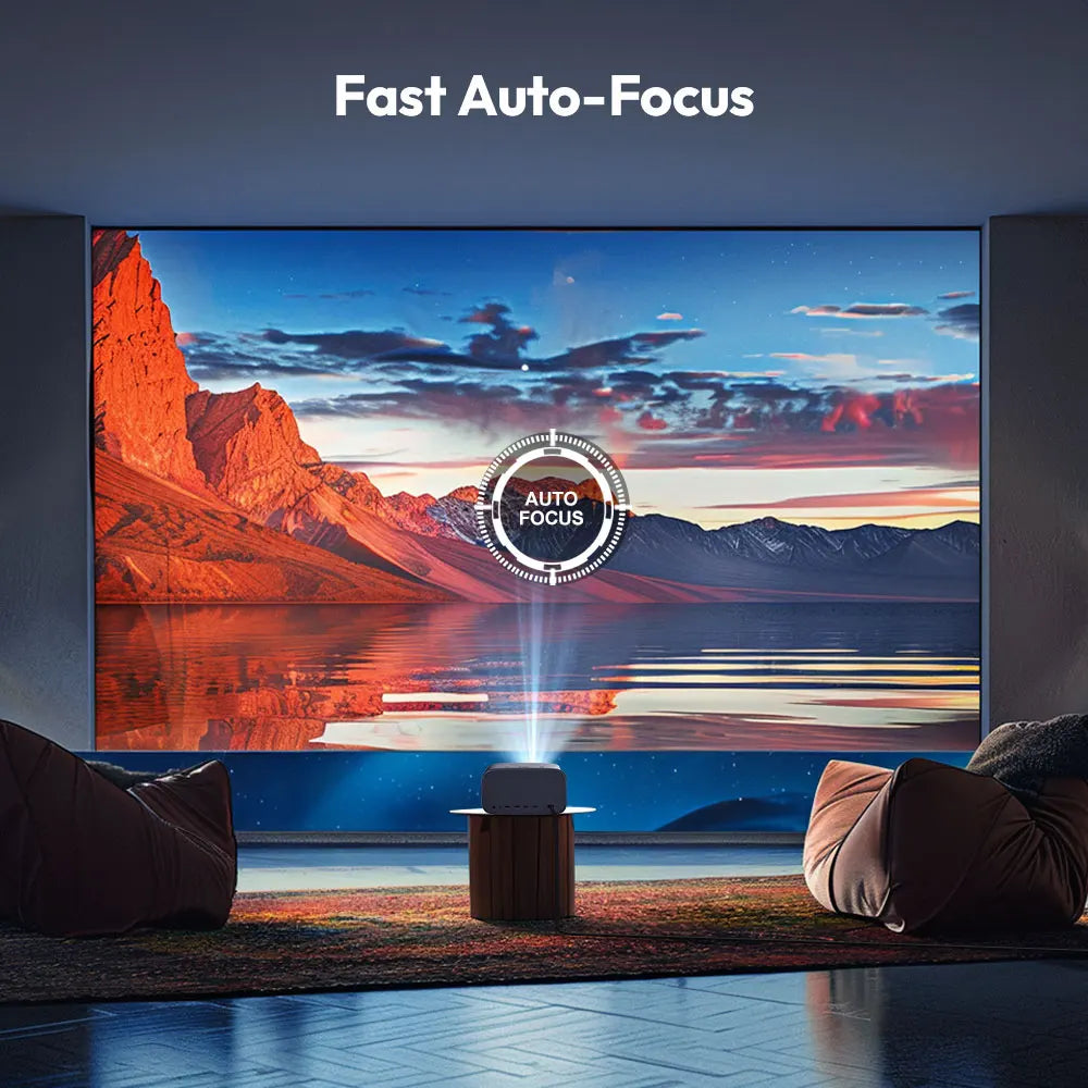 Mini Home Projector 1080p LCD, WiFi 6, Auto Keystone, 300" Display