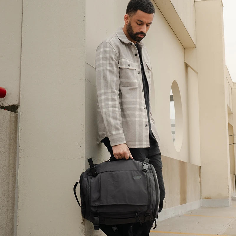 Black Expandable Travel Backpack with Laptop and USB Port