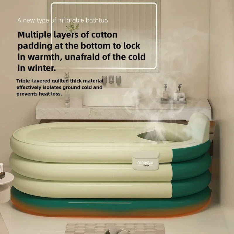 Inflatable Adult Bath Tub with G1.4M Foot Pump
