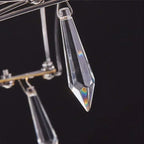 Chrome Hanging Crystal Lamp for Living & Dining Room