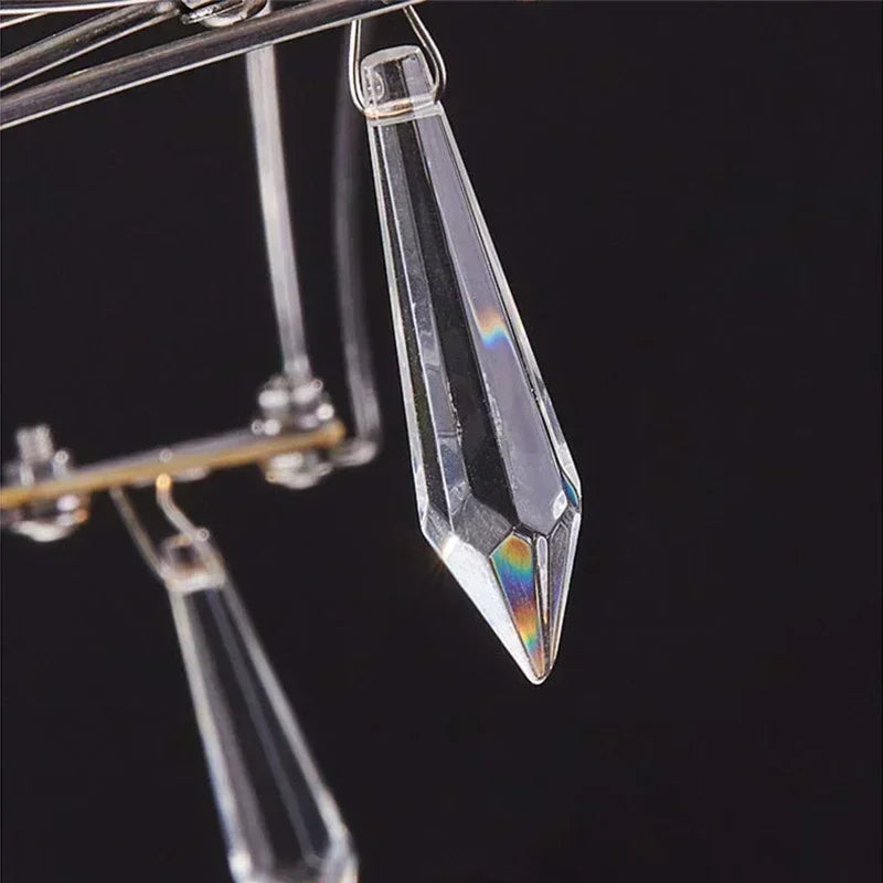 Chrome Hanging Crystal Lamp for Living & Dining Room
